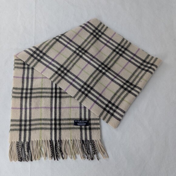BURBERRY London Classic Nova Check Knit 100% Cashmere Neck Warmer Beige SCARF - Picture 1 of 6